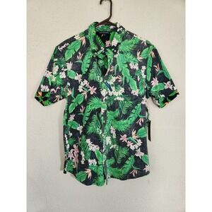 Simply Southern Mens Short Sleeve Button Shirt Hawaiian Beachy Size Small NWT